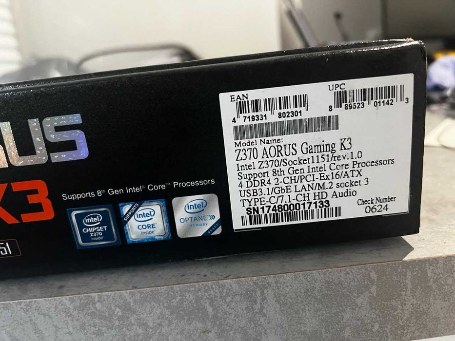 Материнська плата Z370 Aorus Gaming K3 — геймерська, LGA 1151