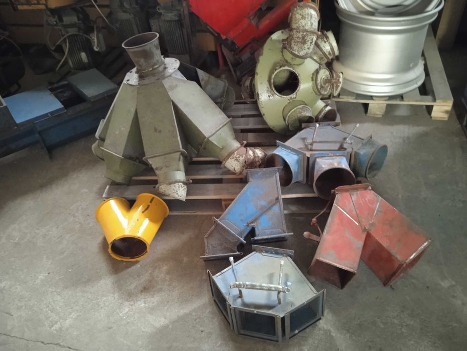 Rozdzielacz podajnika żmijki dwudrożny kolano opaska zasuwa silosu