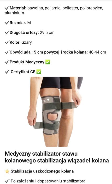 Orteza tymor rozm. M stabilizator stawu kolanowego