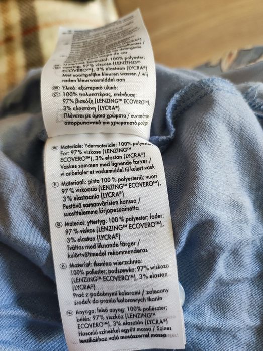 Damska błękitna sukienka w kwiaty falbany r 38 M