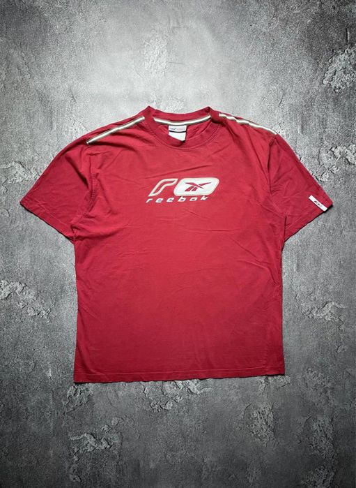 Вінтажна Футболка Reebok Рібок Великий логотип колір червоний розмір Л
