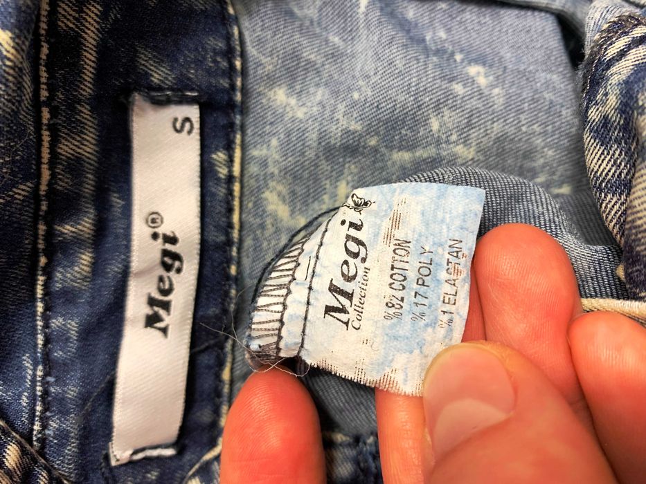sukienka jeans dżins MEGi S 36 dekatyzowana szmizjerka mini tunika