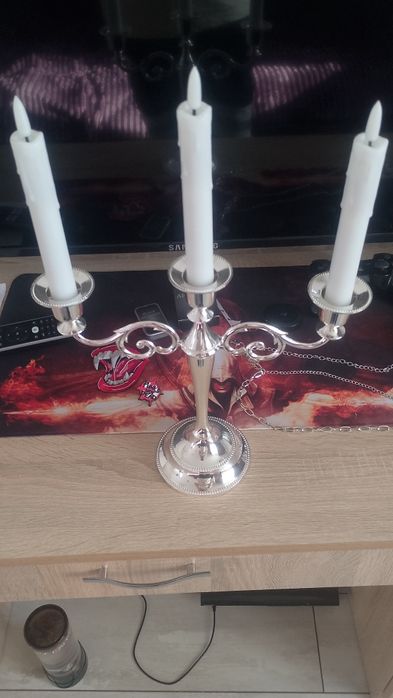 Канделябр підсвічник  вінтажний срібний на 3 свічки