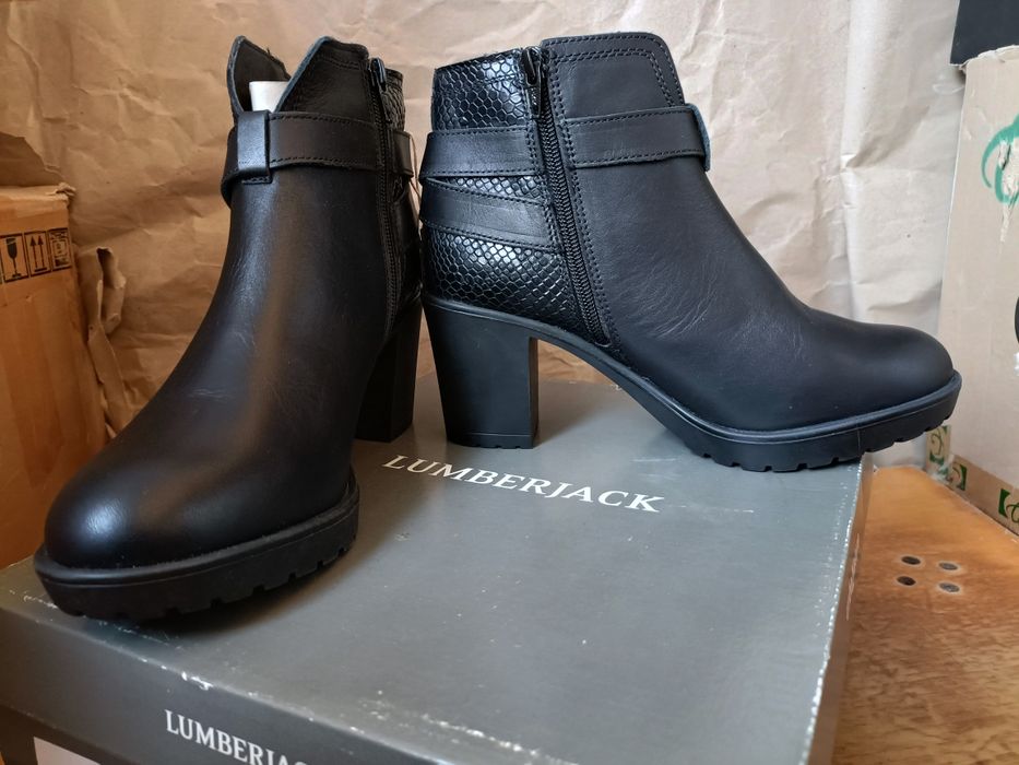 Ботинки (ботильйоны) Lumberjack Maggie CB001 , черные,р.38 новые, кожа