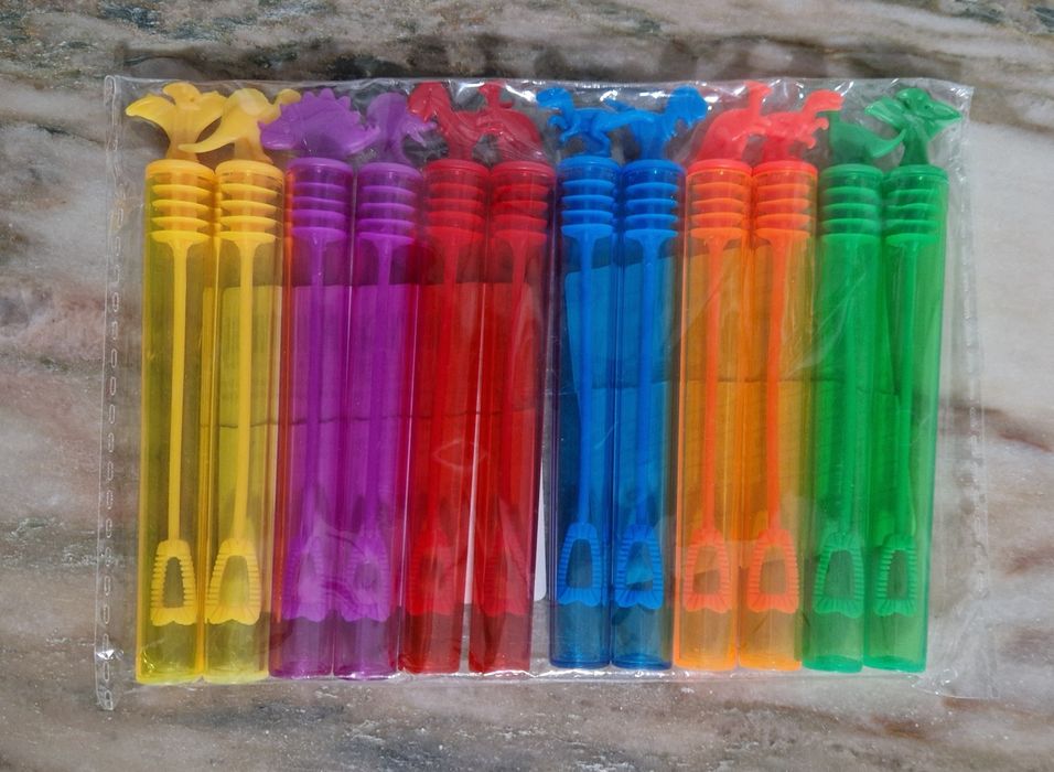 Tubo de bolha com dinossauros - 12 peças | bubbles