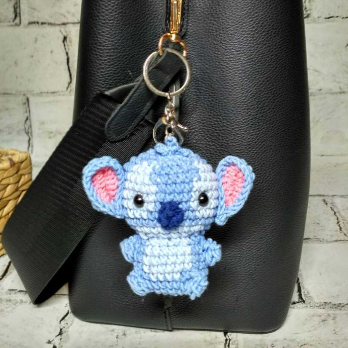 Брелок Стич вязаный ручной работы амигуруми Hand Made 8х8 см