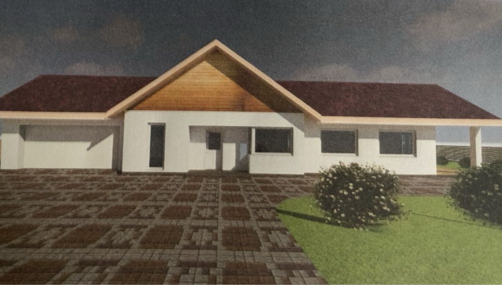 Продаж зем. ділянки з ескізним планом будинку з гаражем та терасою