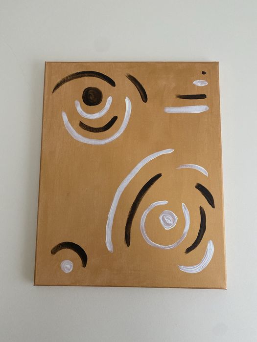 2 telas pintadas á mão 40 x 50 cm