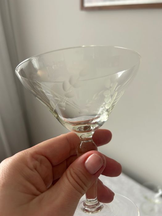 Kieliszki kryształowe martini szampan PRL