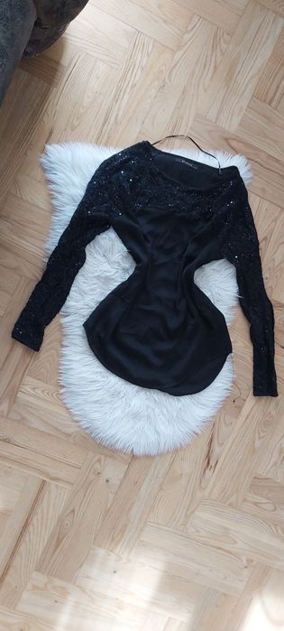 Bluzka koszula cyrkonie elegancka czarna h&m