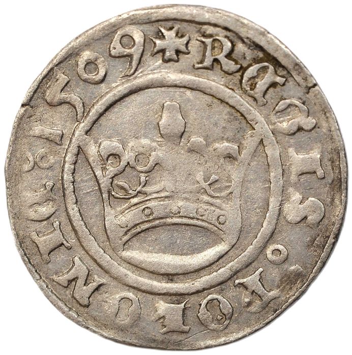 1509, Zygmunt I Stary, Półgrosz, Kraków, Ładny