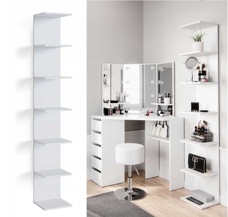 Regał OK-LIVING VICCO 30 cm x 190 cm x 28 cm biały 7 PÓŁEK