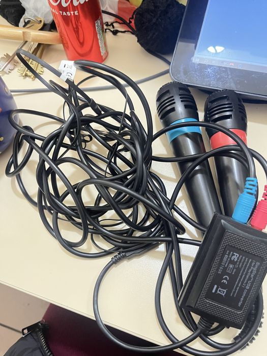 Мікрофони Sony SingStar (модель SCEH-0001) із фірмовим USB-адаптером