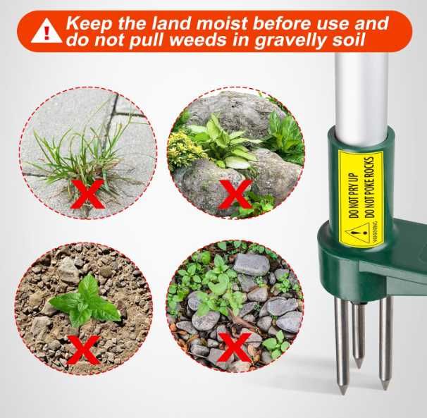 Wyrywacz chwastów Walensee 100 cm stal nierdzewna 3 szczęki