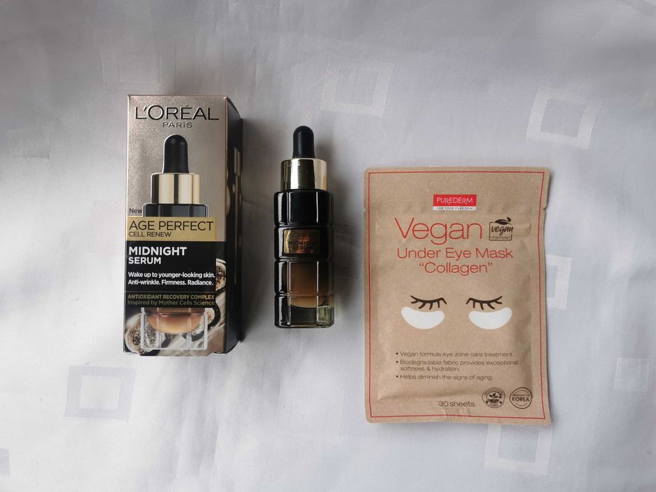 L'oreal Midnight Serum  30 ml + Purederm koreańskie płatki pod oczy