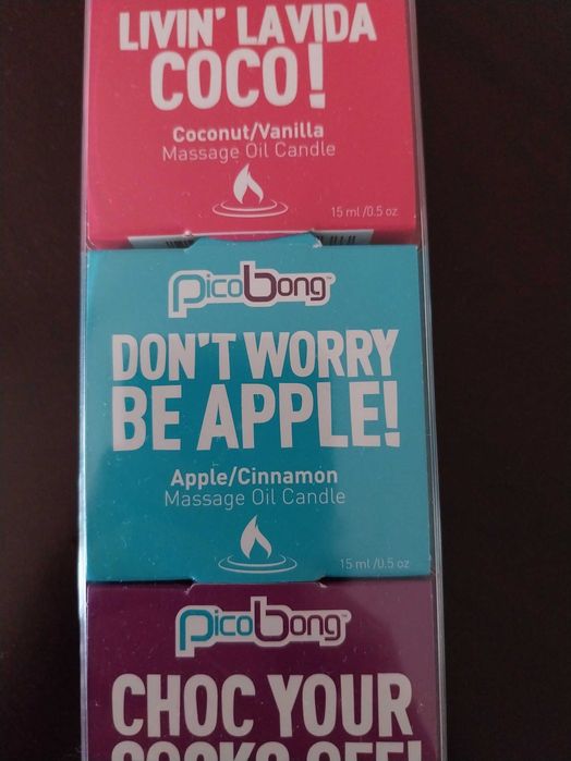 Lote 3 velas de massagem, românticas