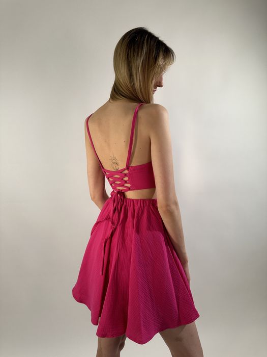 Top muślinowy w kolorze fuksji