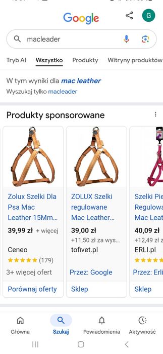 Szelki smycz dla psa/kota 120 cm MacLeather