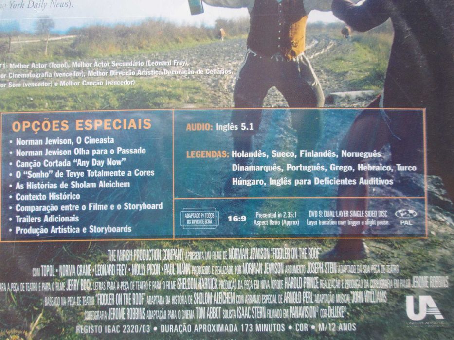 DVD Um Violino no Telhado, edição especial de 2 discos