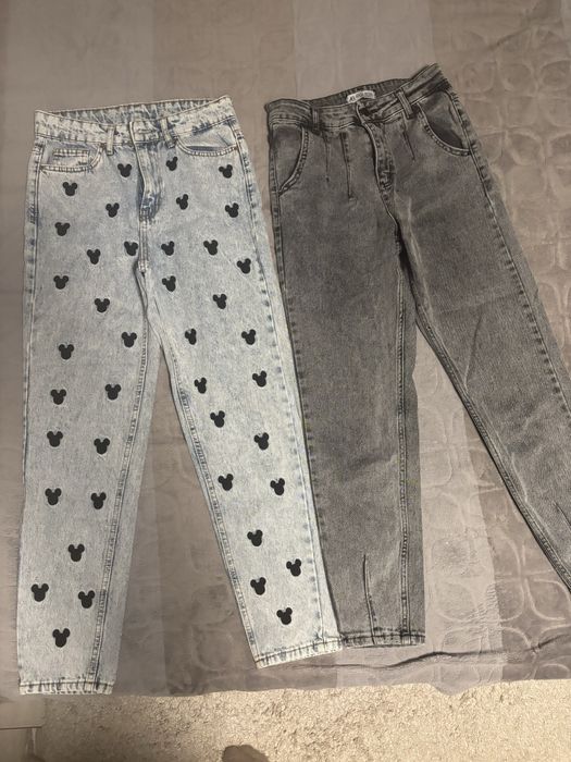 Джинси жіночі мом блакитні та сірі S