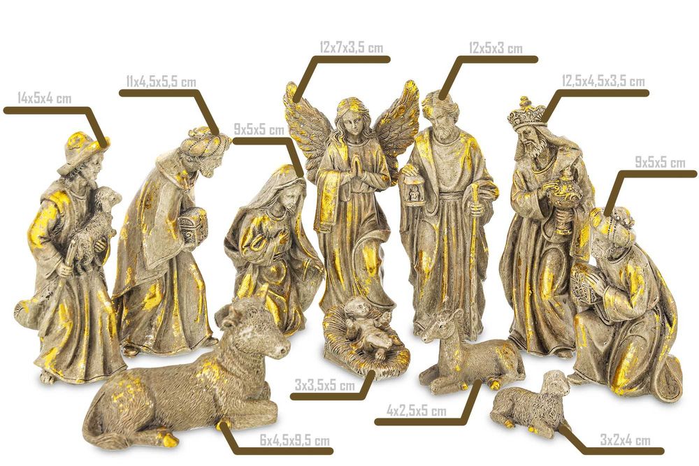 Szopka Bożonarodzeniowa Jezusek złote figurki do szopki 169195