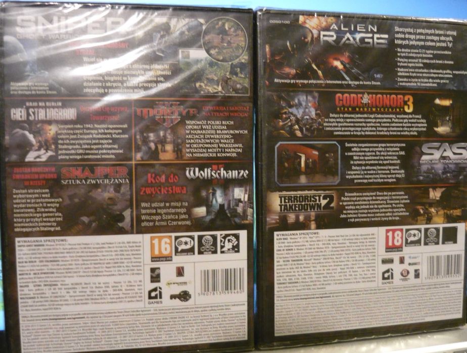 Shootery wszechczasów - łacznie 9 gier na dwóch płytach PC NOWE (folia