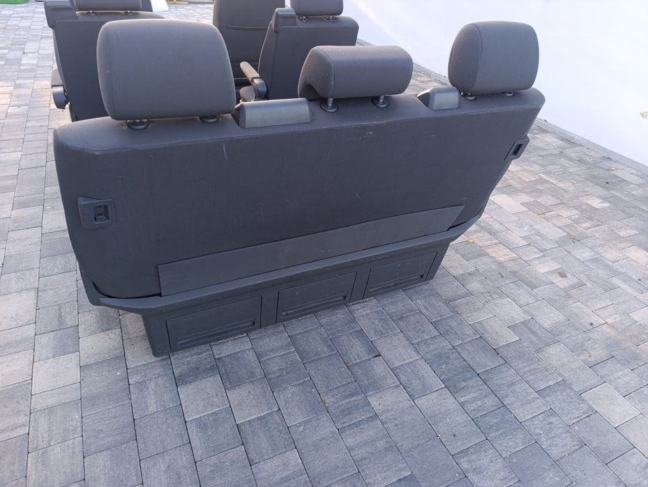Komplet foteli multivan obrotowe VW T5 T6 fotele przód 2 rząd kanapa