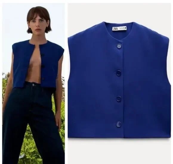 Жилетка безрукавка вкорочена Zara