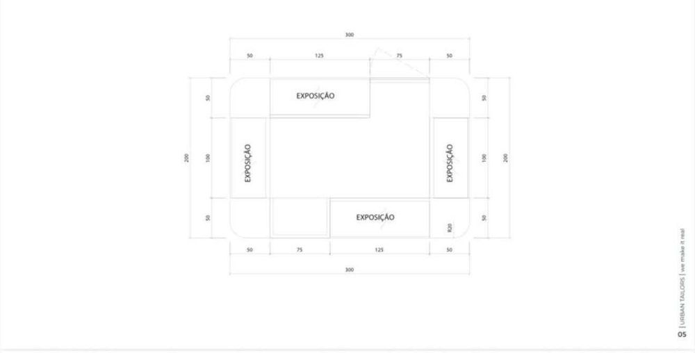 Balcão / Quiosque Comercial com Vitrines Iluminadas