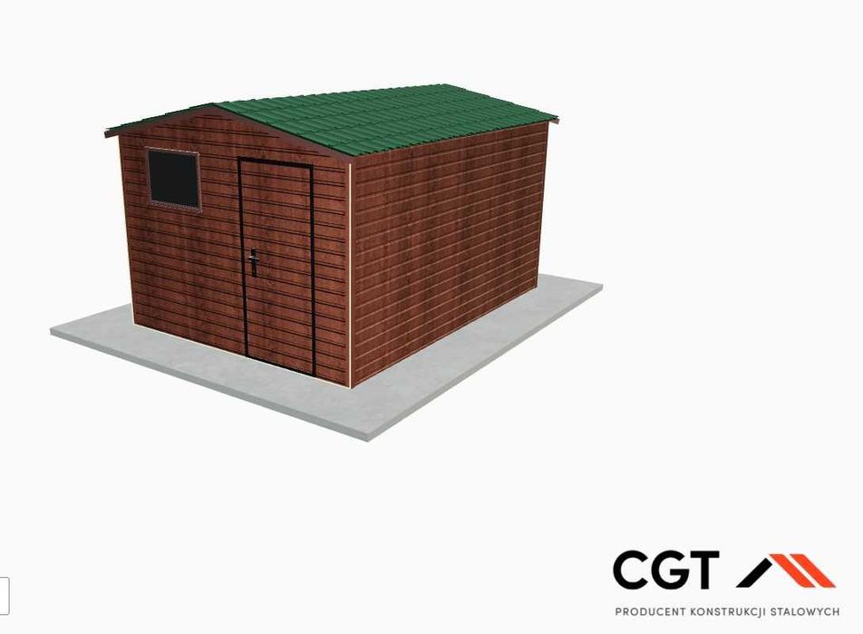 Domek narzędziowy 3x4 z blachą w POZIOMIE + Blachodachówka