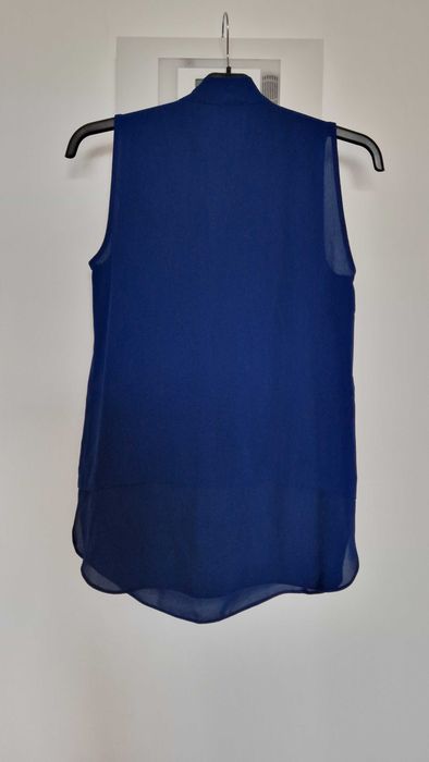 Blusa de alças com laço frontal, azul escuro, Primark, tamanho 34