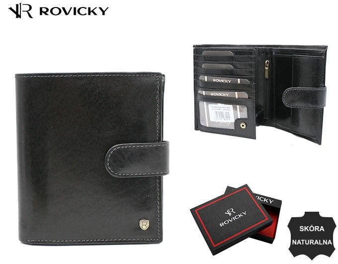 skórzany, duży portfel męski z systemem rfid - rovicky