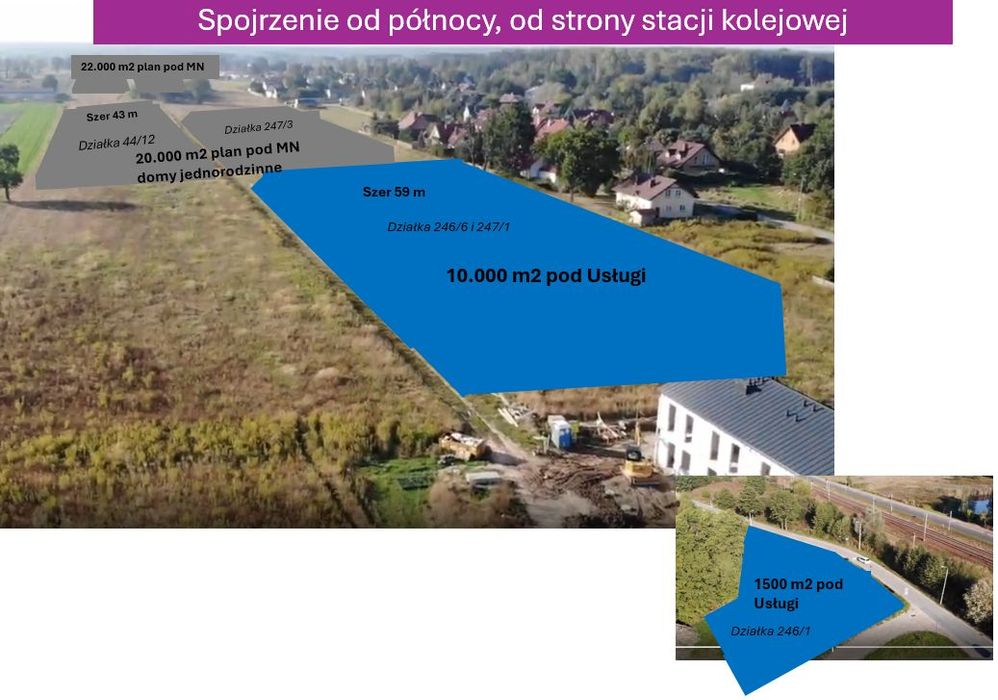Działka 11500 m² na wynajem pod usługi nieuciążliwe