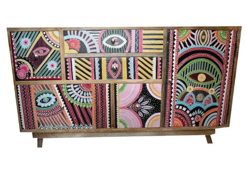 Komoda indyjska z drewna mango malowana. indyjskiemeblekolonia