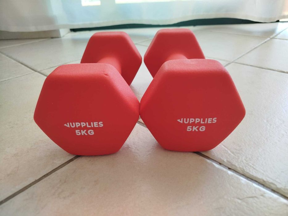 Halteres 2kg e 5kg, como novos