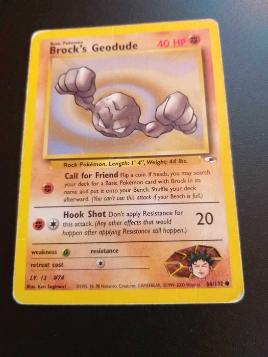 Pokemon Card -Brock's Geodude 40 HP