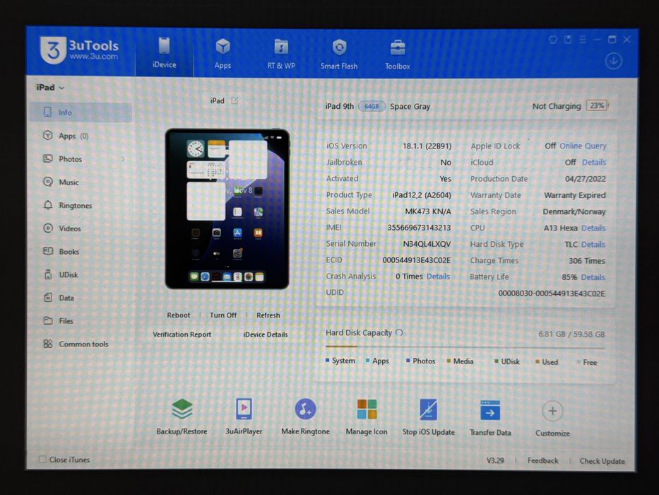 iPad 9. gen. (A2604) - 64GB - Cellular (LTE) - faktura VAT 23%