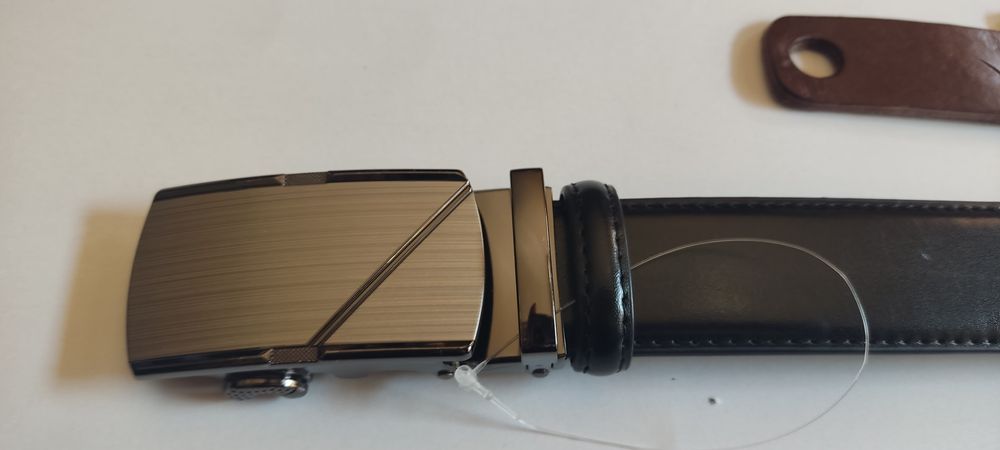 Pasek skórzany czarny automat męski