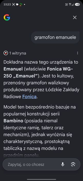 Gramofon z płytami pocztówkami