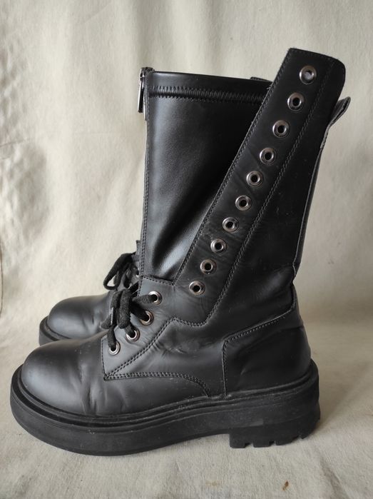 Czarne trapery workery damskie  Sergio Bardi nr 38