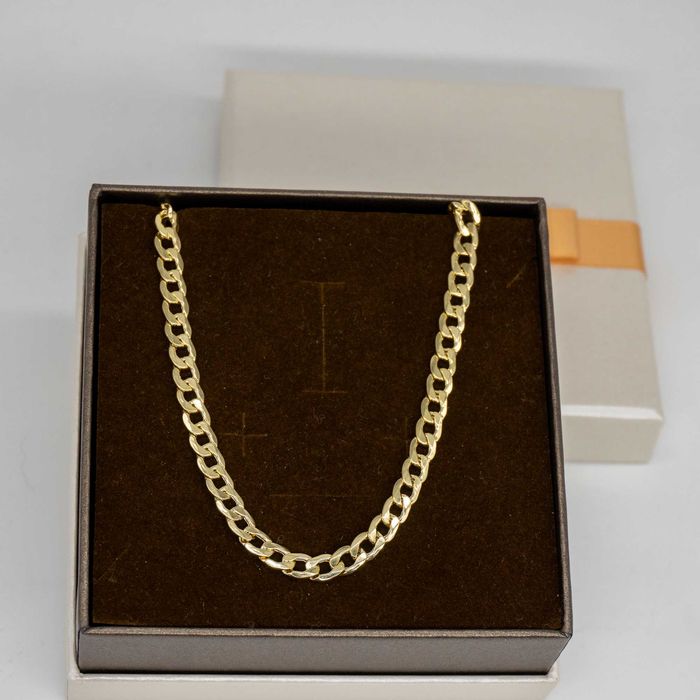 Złoty łańcuszek 585 9,08 gram 55cm Pancerka dmuchana 5,4mm NOWY