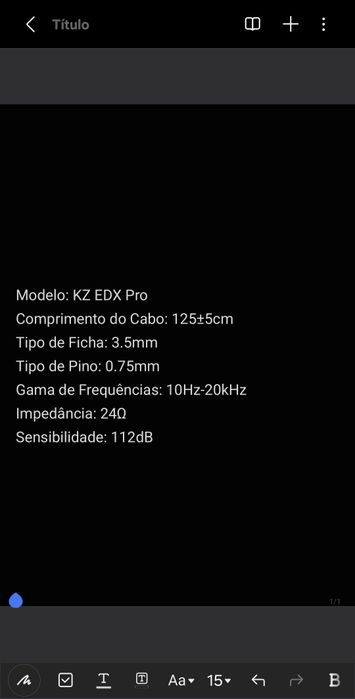 Fone Kz In- Ear EDX PRO  Novo.