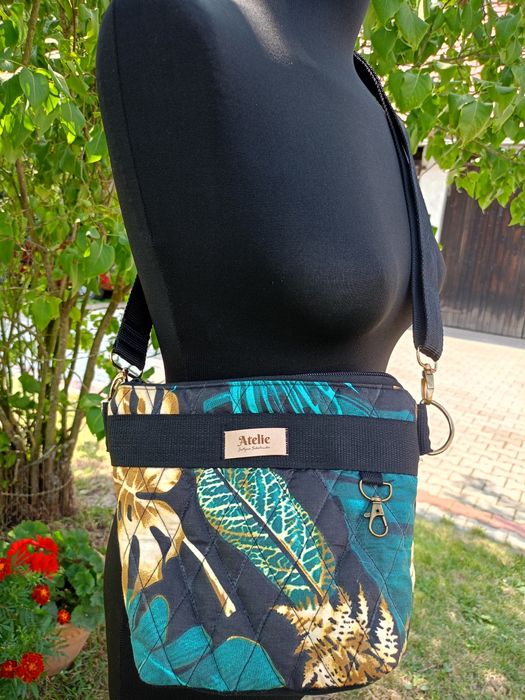 Torebka handmade w liście – szyta ręcznie Atelie Justyna Sokołowska