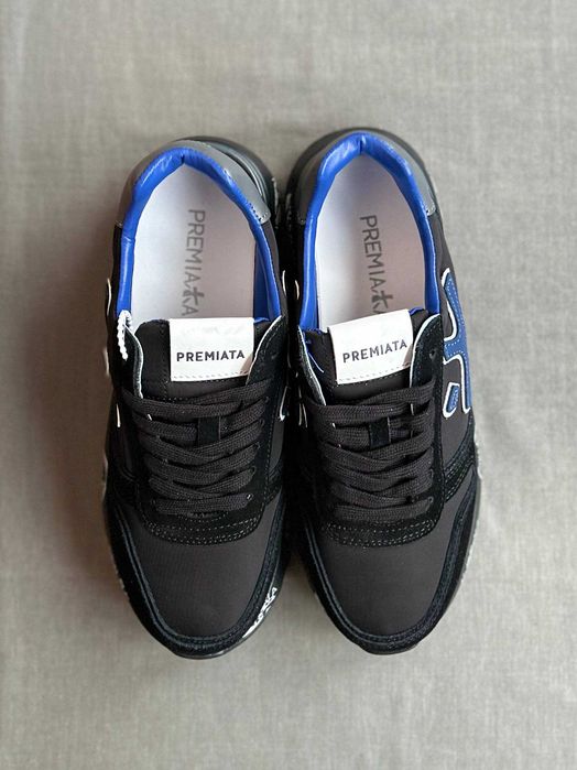 Кросівки Premiata Mick Black Blue | кроси Преміата Мік орного кольору замшеві