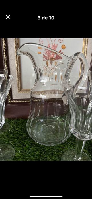 Jarra com copos cristal