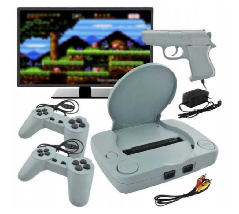 GRA TELEWIZYJNA KONSOLA retro klasyczne gry 8 BIT 2 pady pistolet tv