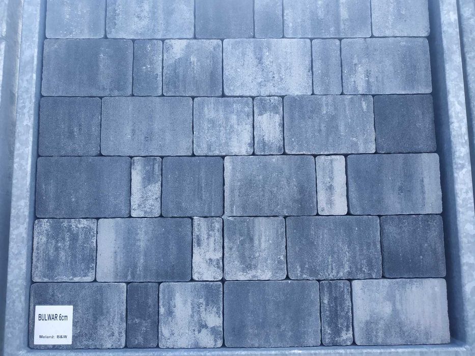 Kostka brukowa grafit melanż 6 cm wyprzedaż