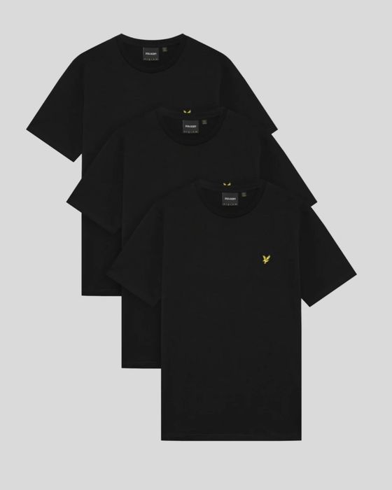 Набір чоловічих футболок Lyle & Scott Plain T-Shirt Black 3-Pack (Новий, розмір М)