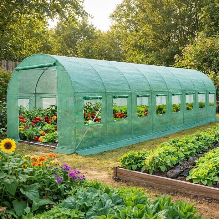 ТОП ЦЕНА!!! Теплица садовая 24 м² (8×3×2 м) Усиленные каркас и пленка