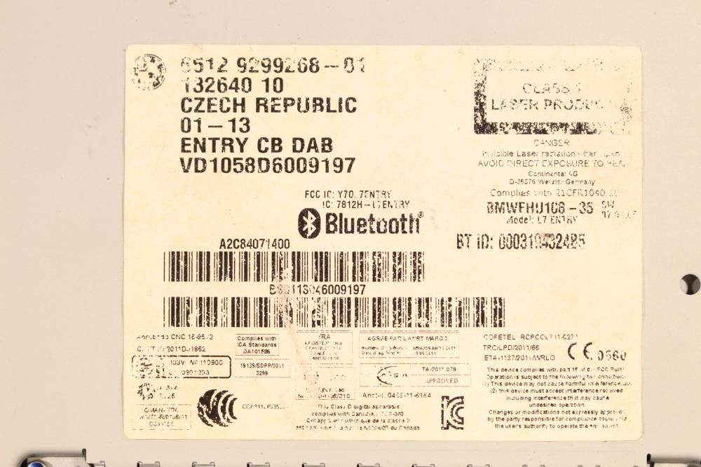 Rádio / auto-rádio BMW 1 (F20)